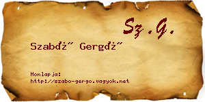 Szabó Gergő névjegykártya